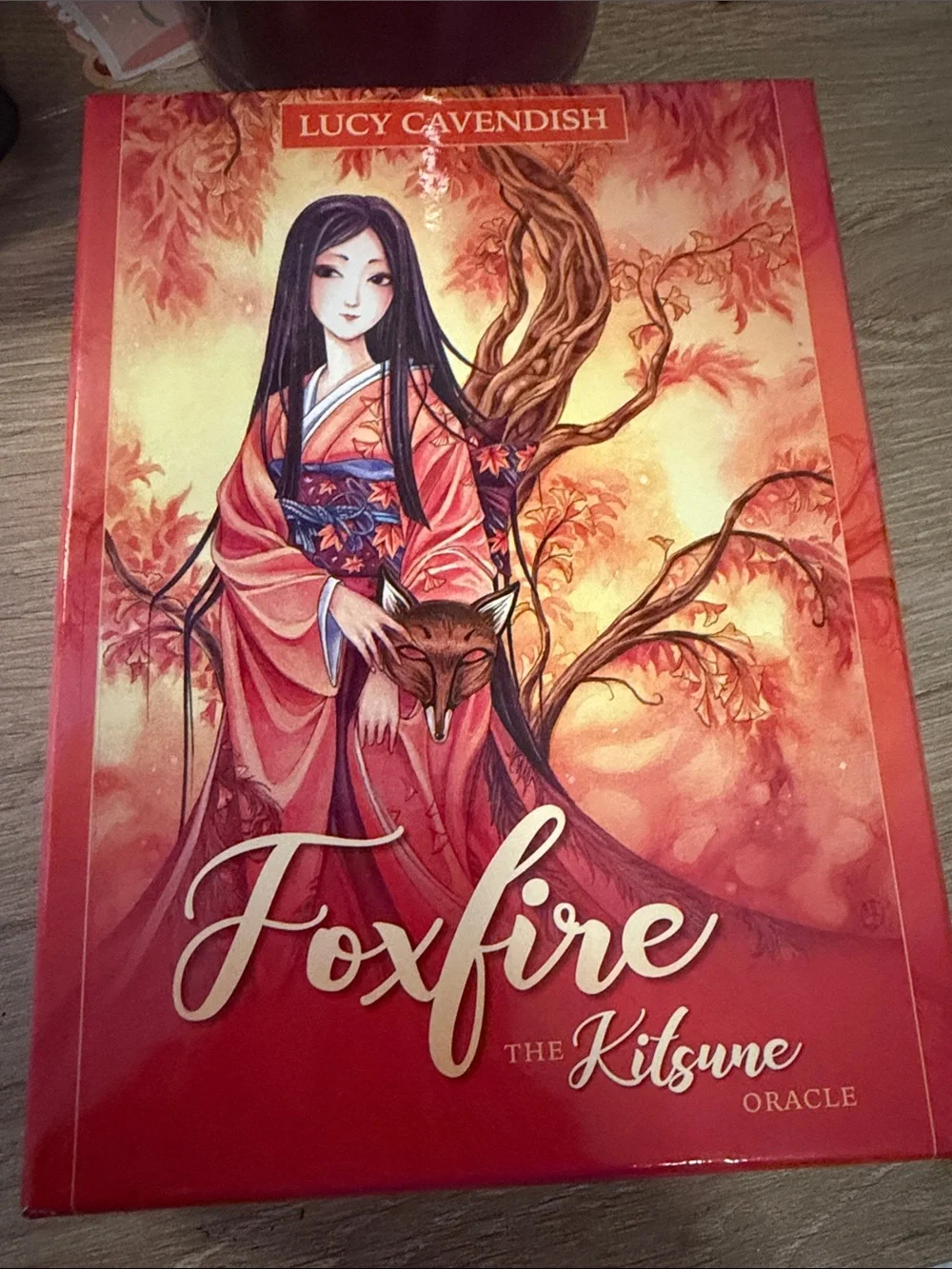 Foxfire The Kitsune Oracle - Red Illustrated Deck